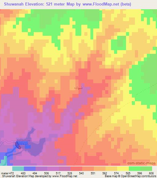 Shuwanah,Iraq Elevation Map