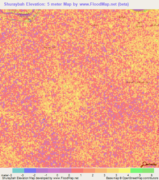 Shuraybah,Iraq Elevation Map