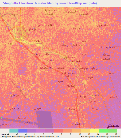 Shughalbi,Iraq Elevation Map