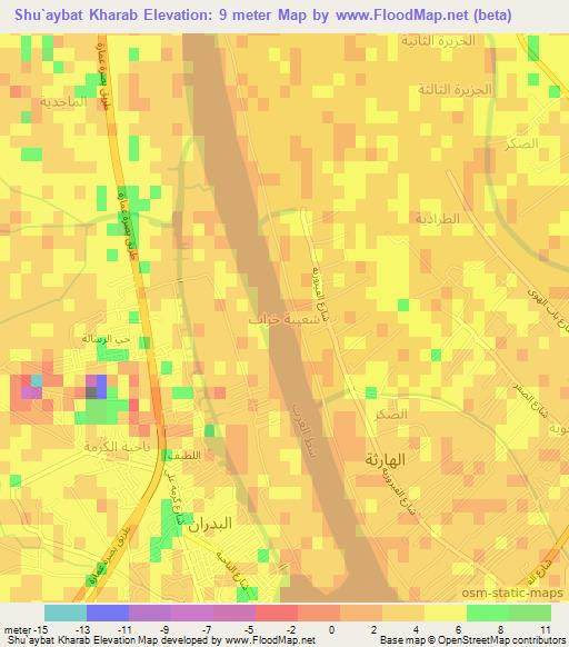Shu`aybat Kharab,Iraq Elevation Map