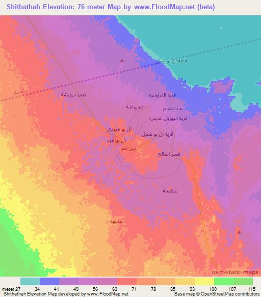 Shithathah,Iraq Elevation Map