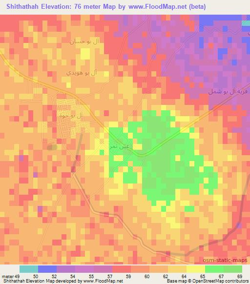Shithathah,Iraq Elevation Map