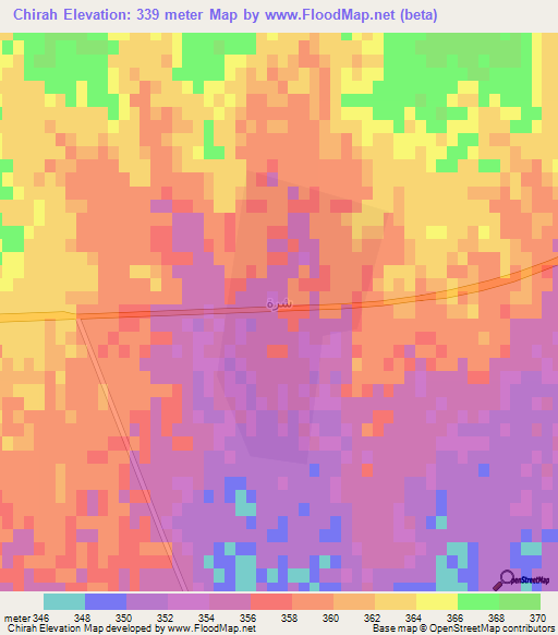 Chirah,Iraq Elevation Map