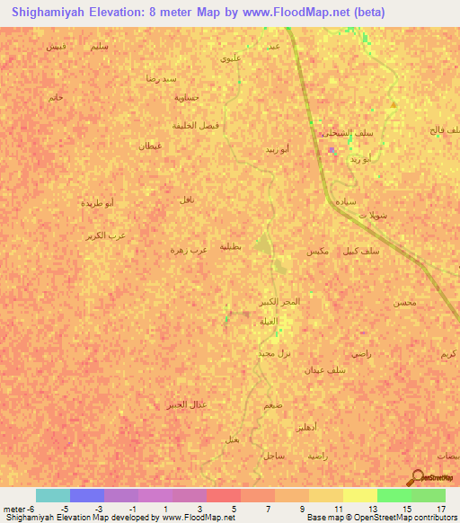 Shighamiyah,Iraq Elevation Map