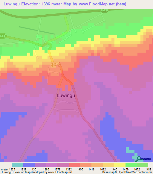 Luwingu,Zambia Elevation Map