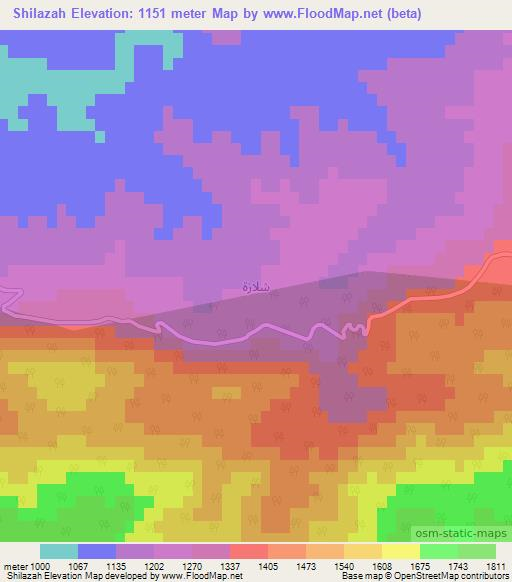 Shilazah,Iraq Elevation Map