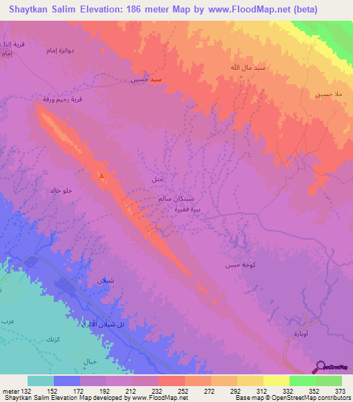 Shaytkan Salim,Iraq Elevation Map