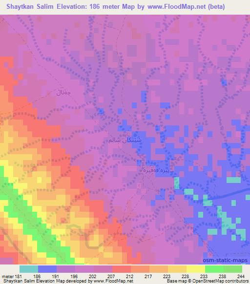Shaytkan Salim,Iraq Elevation Map