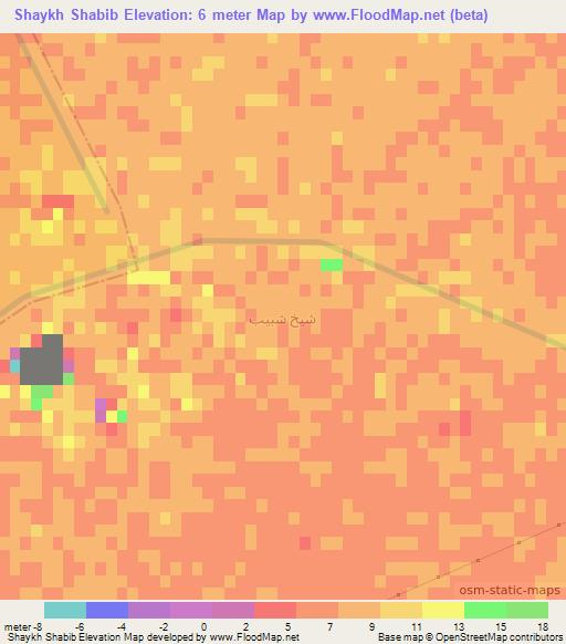 Shaykh Shabib,Iraq Elevation Map