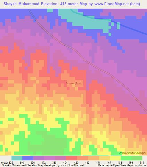 Shaykh Muhammad,Iraq Elevation Map