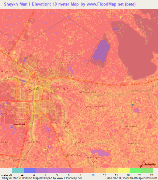 Shaykh Man`i,Iraq Elevation Map