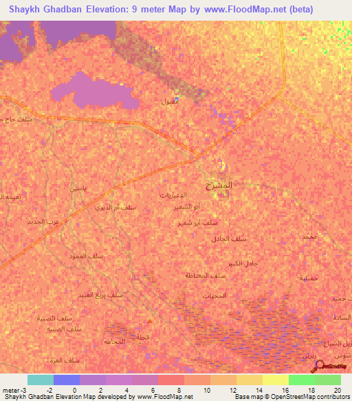 Shaykh Ghadban,Iraq Elevation Map