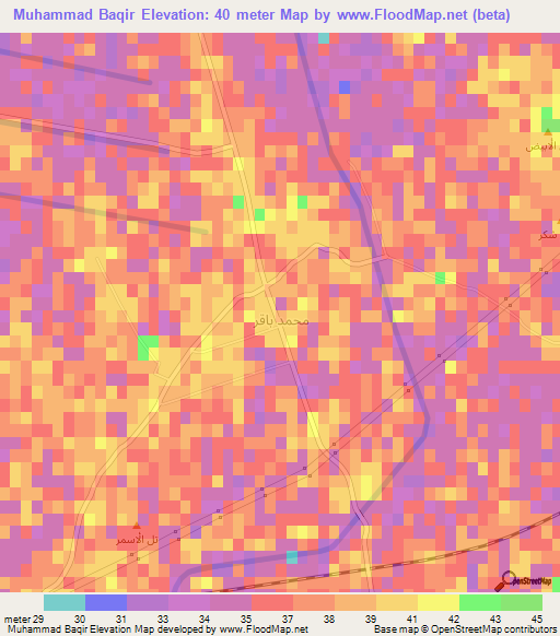 Muhammad Baqir,Iraq Elevation Map