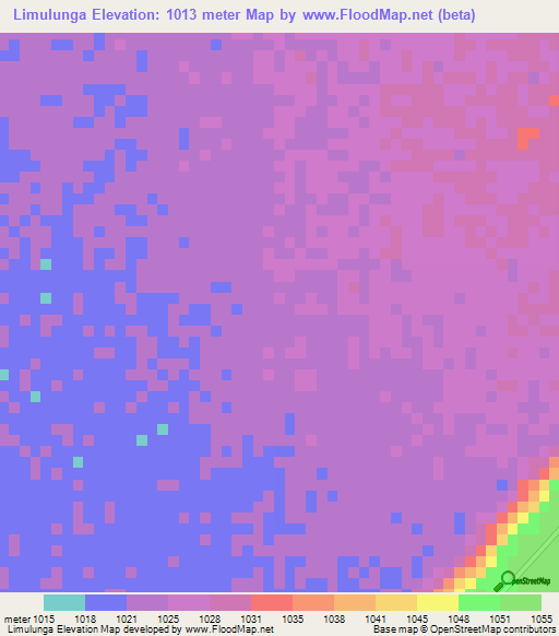 Limulunga,Zambia Elevation Map