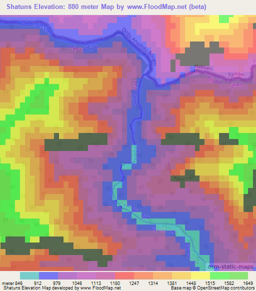 Shatuns,Iraq Elevation Map