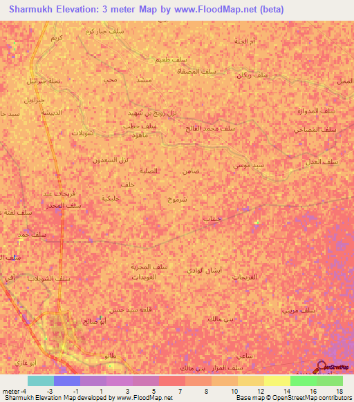 Sharmukh,Iraq Elevation Map