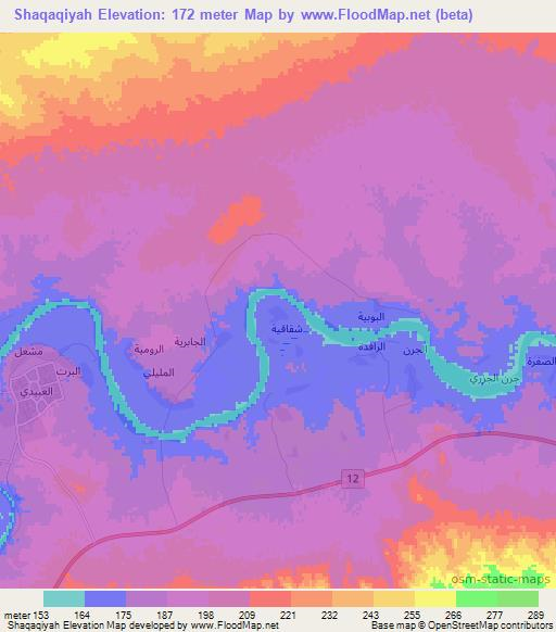 Shaqaqiyah,Iraq Elevation Map