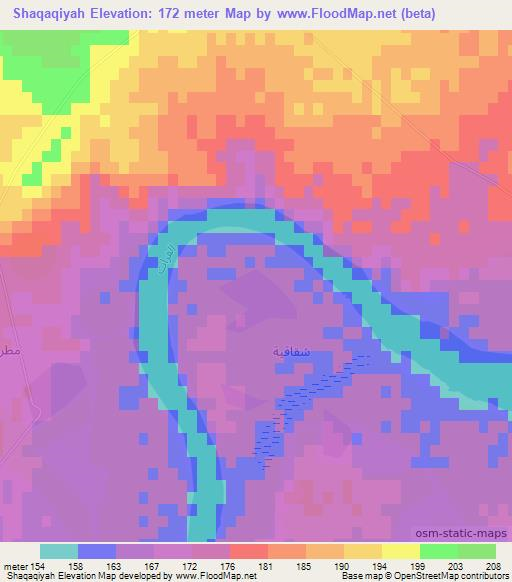 Shaqaqiyah,Iraq Elevation Map