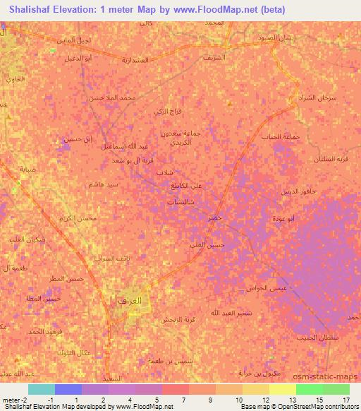 Shalishaf,Iraq Elevation Map