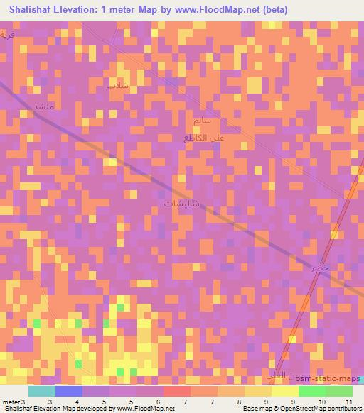 Shalishaf,Iraq Elevation Map