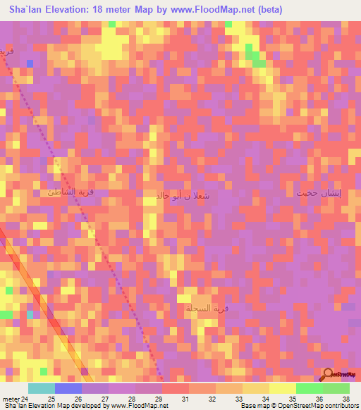 Sha`lan,Iraq Elevation Map