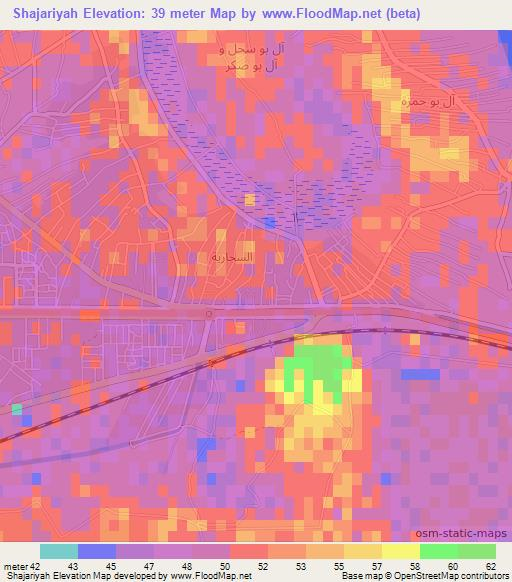 Shajariyah,Iraq Elevation Map