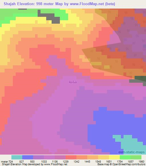 Shajah,Iraq Elevation Map