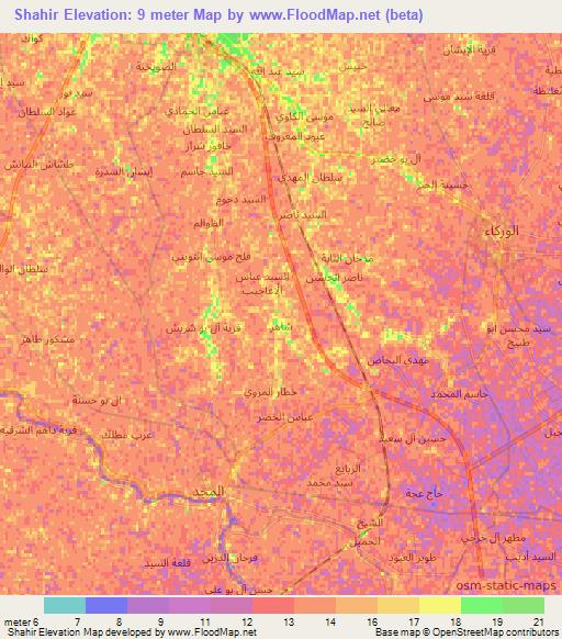 Shahir,Iraq Elevation Map