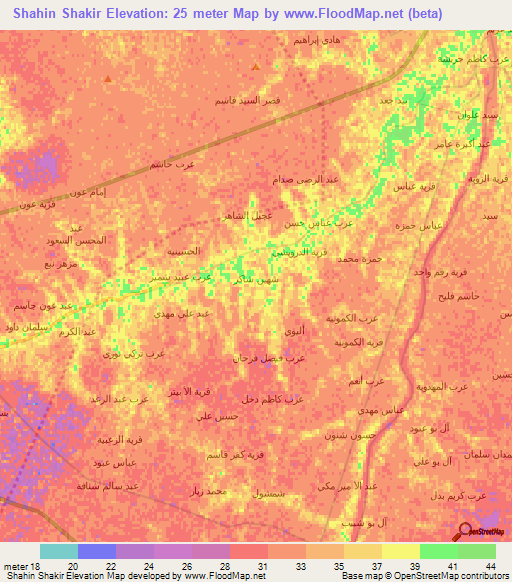 Shahin Shakir,Iraq Elevation Map