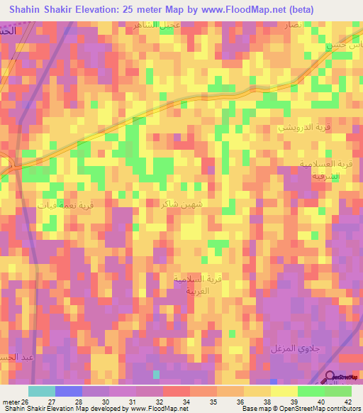 Shahin Shakir,Iraq Elevation Map