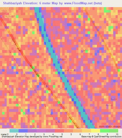 Shahbaziyah,Iraq Elevation Map