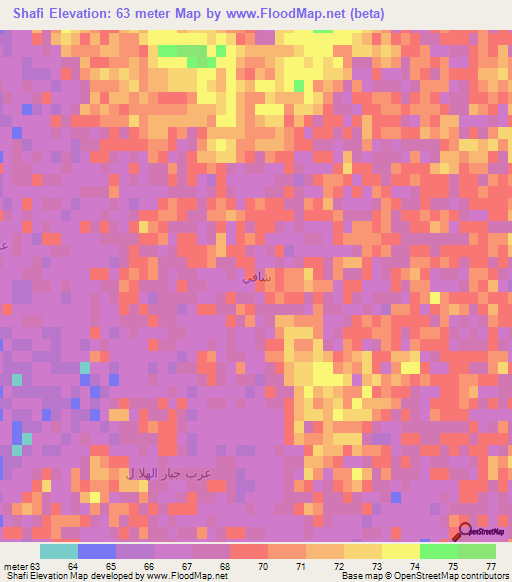 Shafi,Iraq Elevation Map