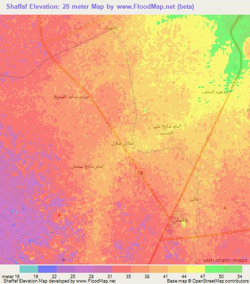 Shaffaf,Iraq Elevation Map