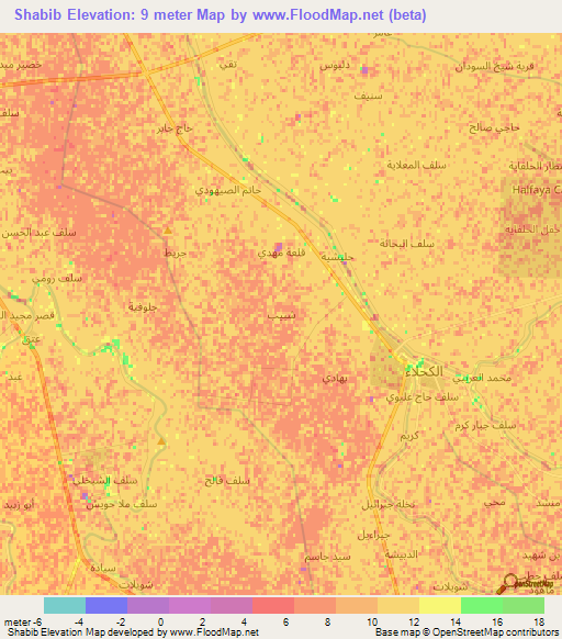 Shabib,Iraq Elevation Map