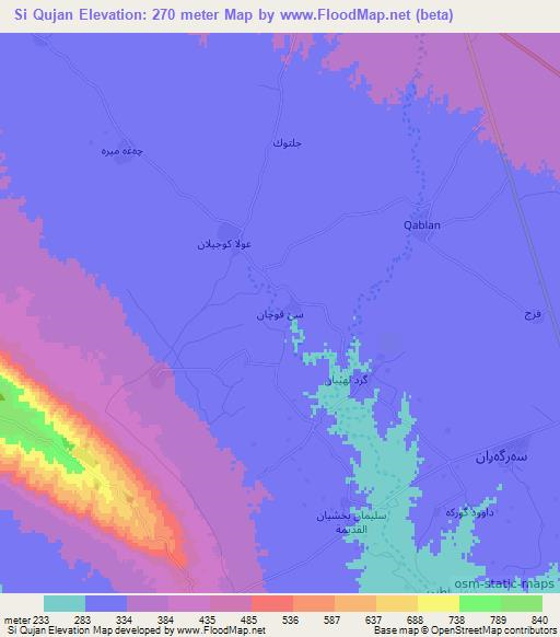 Si Qujan,Iraq Elevation Map