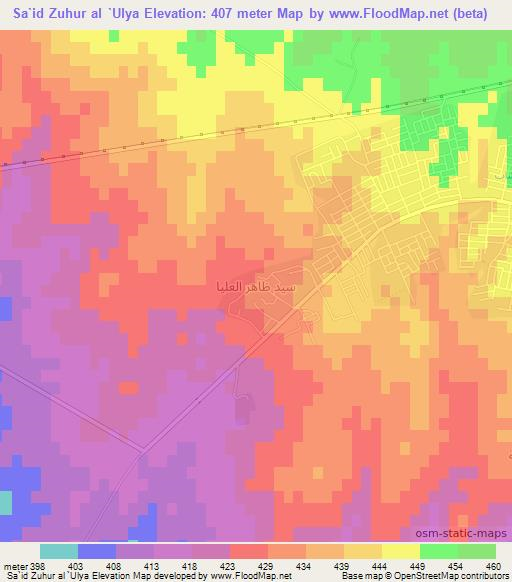 Sa`id Zuhur al `Ulya,Iraq Elevation Map