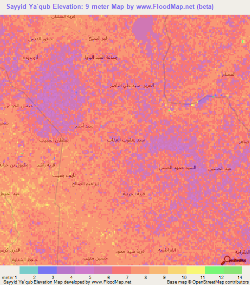 Sayyid Ya`qub,Iraq Elevation Map