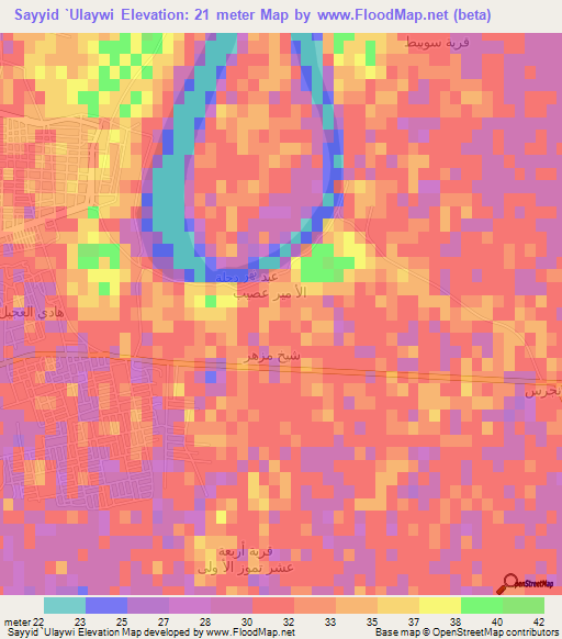 Sayyid `Ulaywi,Iraq Elevation Map