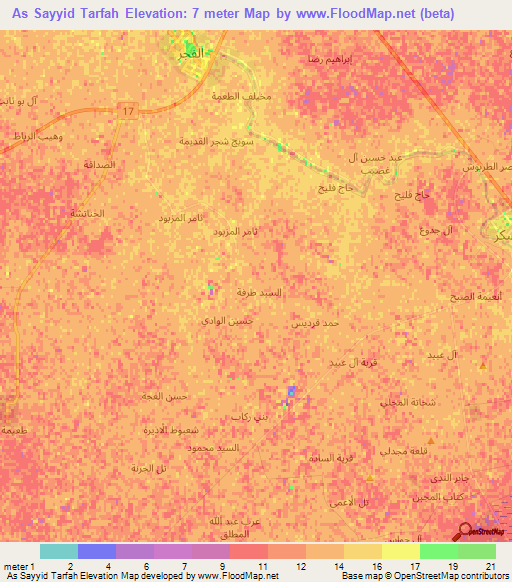 As Sayyid Tarfah,Iraq Elevation Map