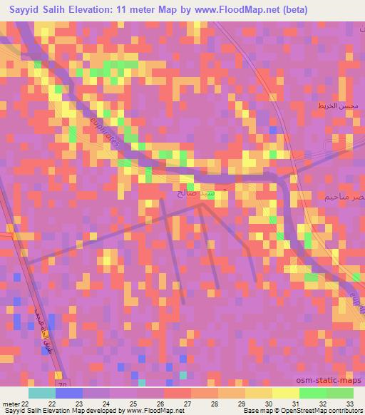 Sayyid Salih,Iraq Elevation Map