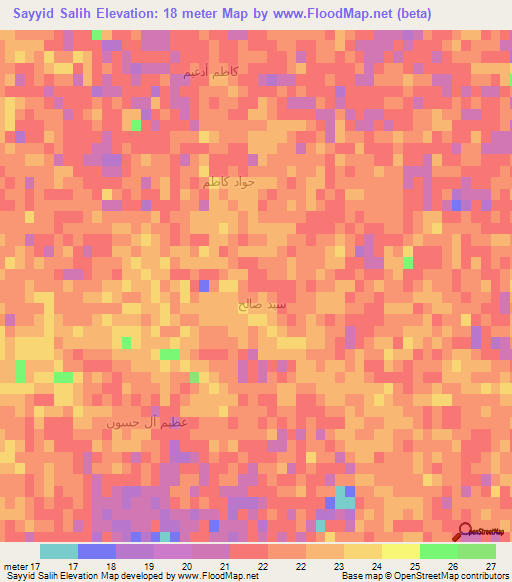 Sayyid Salih,Iraq Elevation Map