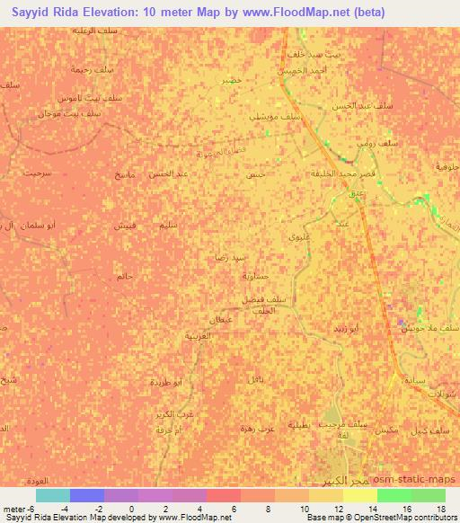 Sayyid Rida,Iraq Elevation Map