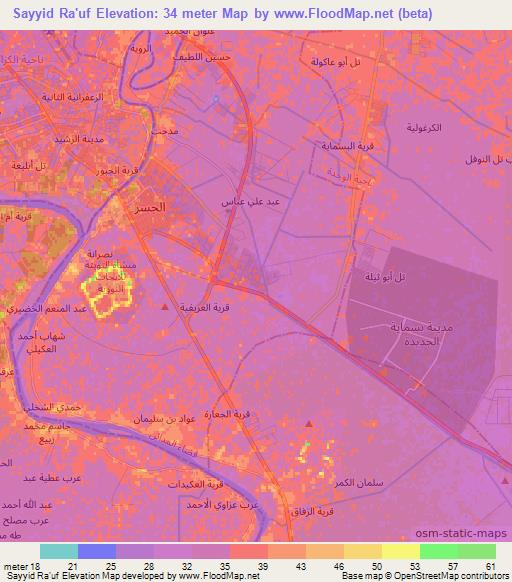 Sayyid Ra'uf,Iraq Elevation Map