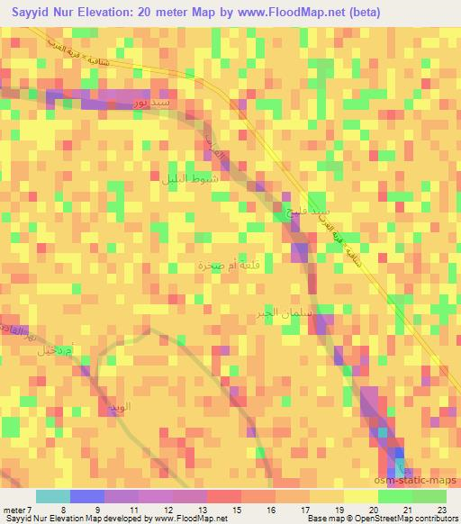 Sayyid Nur,Iraq Elevation Map