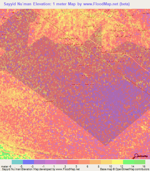 Sayyid Nu`man,Iraq Elevation Map