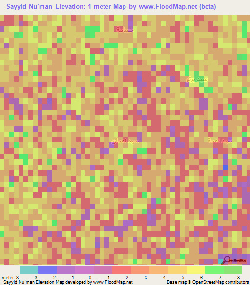 Sayyid Nu`man,Iraq Elevation Map