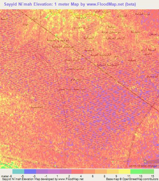 Sayyid Ni`mah,Iraq Elevation Map