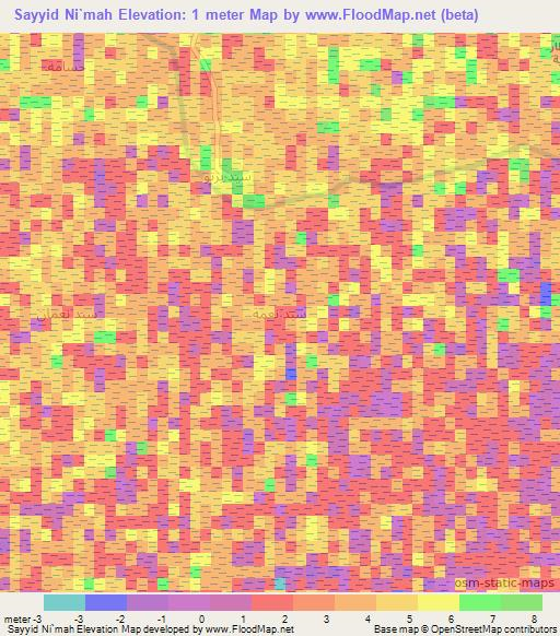 Sayyid Ni`mah,Iraq Elevation Map