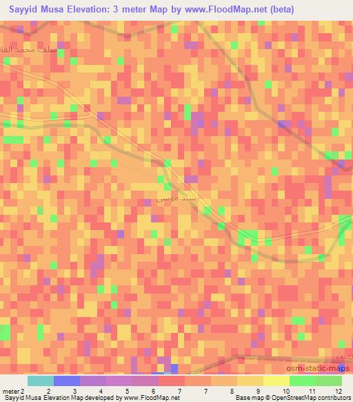 Sayyid Musa,Iraq Elevation Map