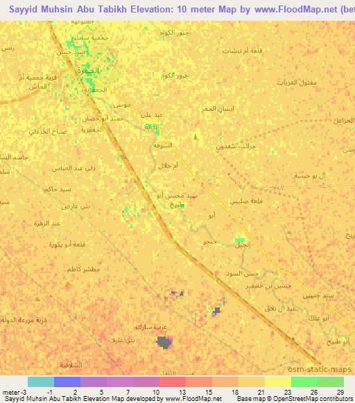 Sayyid Muhsin Abu Tabikh,Iraq Elevation Map